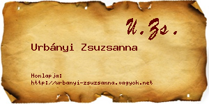 Urbányi Zsuzsanna névjegykártya