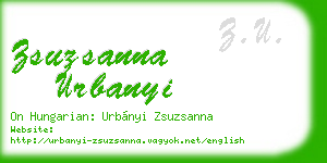 zsuzsanna urbanyi business card