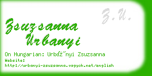 zsuzsanna urbanyi business card